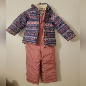 Osh Kosh Girls Ski Jacket & Snowbib Snowsuit Set